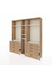Hyperion Dolap 8 Raflı 8 Çekmeceli 3 Askılı 220x44x243 Çam-Aytaşı/Çam