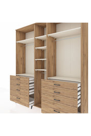 Hyperion Dolap 8 Raflı 8 Çekmeceli 3 Askılı 220x44x243 Çam-Aytaşı/Çam