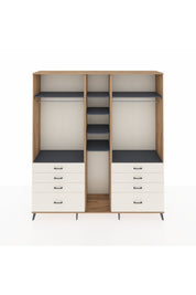 Hyperion Dolap 8 Raflı 8 Çekmeceli 3 Askılı 220x44x243 Çam-Antrasit/Aytaşı