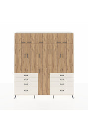 Hyperion Dolap 8 Raflı 8 Çekmeceli 3 Askılı 220x44x243 Aytaşı-Çam/Aytaşı