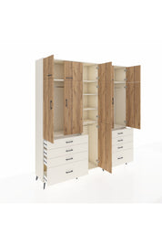 Hyperion Dolap 8 Raflı 8 Çekmeceli 3 Askılı 220x44x243 Aytaşı-Çam/Aytaşı