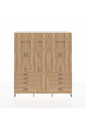 Hyperion Dolap 8 Raflı 8 Çekmeceli 3 Askılı 220x44x243 Aytaşı-Çam/Çam