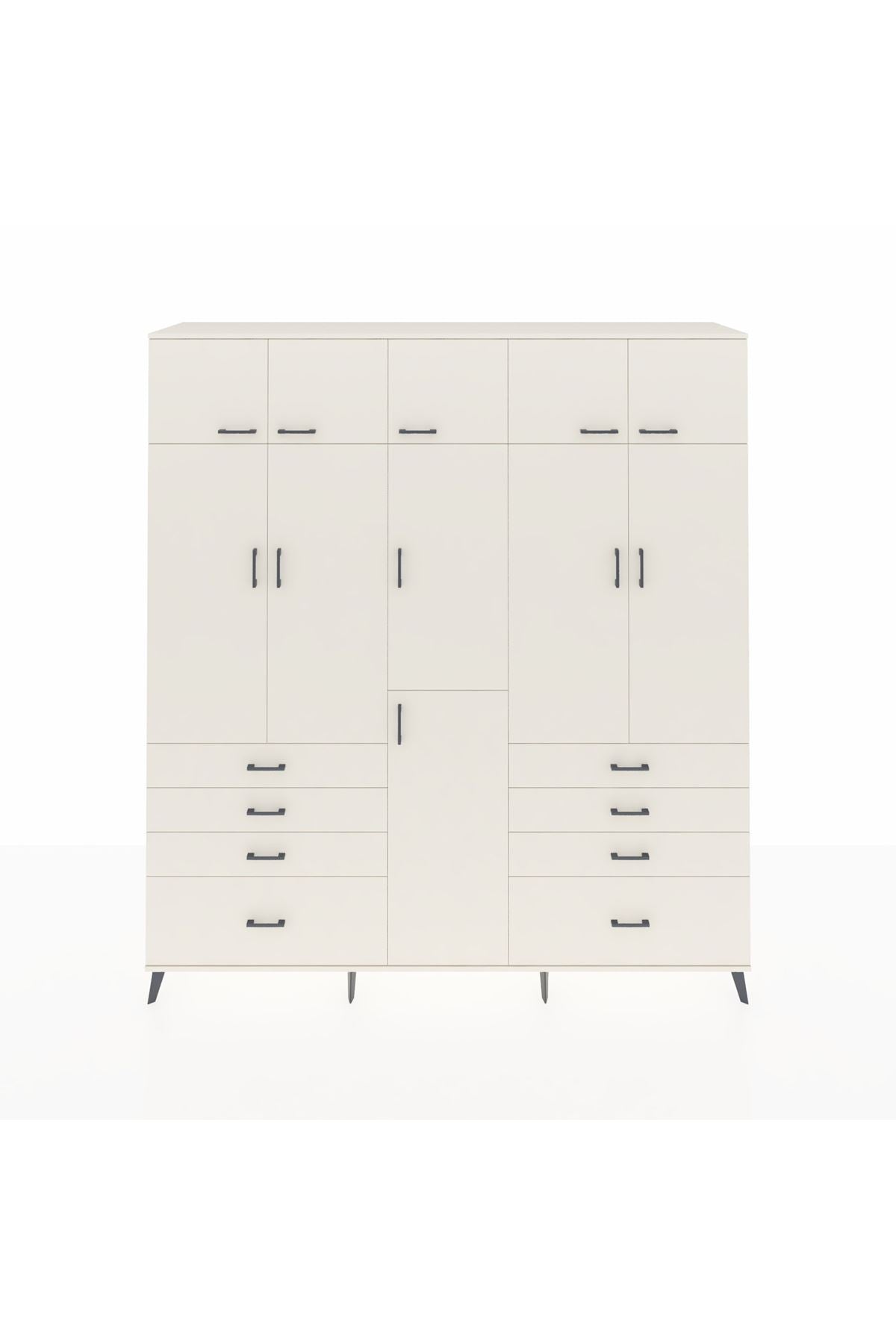 Hyperion Dolap 8 Raflı 8 Çekmeceli 3 Askılı 220x44x243 Aytaşı-Aytaşı/Aytaşı