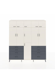 Hyperion Dolap 8 Raflı 8 Çekmeceli 3 Askılı 220x44x243 Aytaşı-Aytaşı/Antrasit