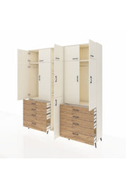 Hyperion Dolap 8 Raflı 8 Çekmeceli 3 Askılı 220x44x243 Aytaşı-Aytaşı/Çam