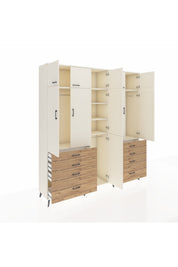 Hyperion Dolap 8 Raflı 8 Çekmeceli 3 Askılı 220x44x243 Aytaşı-Aytaşı/Çam
