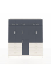 Hyperion Dolap 8 Raflı 8 Çekmeceli 3 Askılı 220x44x243 Aytaşı-Antrasit/Aytaşı