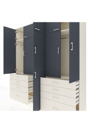 Hyperion Dolap 8 Raflı 8 Çekmeceli 3 Askılı 220x44x243 Aytaşı-Antrasit/Aytaşı