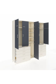 Hyperion Dolap 8 Raflı 8 Çekmeceli 3 Askılı 220x44x243 Aytaşı-Antrasit/Aytaşı