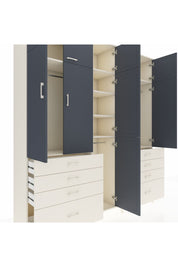 Hyperion Dolap 8 Raflı 8 Çekmeceli 3 Askılı 220x44x243 Aytaşı-Antrasit/Aytaşı
