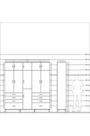 Hyperion Dolap 8 Raflı 8 Çekmeceli 3 Askılı 220x44x243 - S553M009V09B