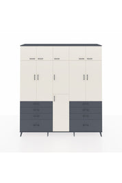 Hyperion Dolap 8 Raflı 8 Çekmeceli 3 Askılı 220x44x243 Antrasit-Aytaşı/Antrasit