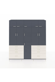 Hyperion Dolap 8 Raflı 8 Çekmeceli 3 Askılı 220x44x243 Antrasit-Antrasit/Aytaşı