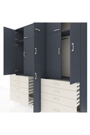 Hyperion Dolap 8 Raflı 8 Çekmeceli 3 Askılı 220x44x243 Antrasit-Antrasit/Aytaşı