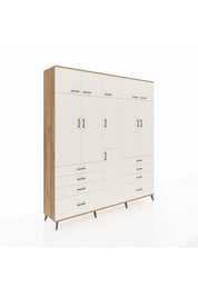 Hyperion Dolap 8 Raflı 8 Çekmeceli 3 Askılı 220x44x243 Çam-Aytaşı/Aytaşı