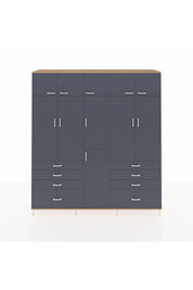 Hyperion Dolap 8 Raflı 8 Çekmeceli 3 Askılı 220x44x243 Çam-Antrasit/Antrasit