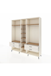 Hyperion Dolap 10 Raflı 4 Çekmeceli 2 Askılı 220x44x243 Aytaşı-Çam/Aytaşı