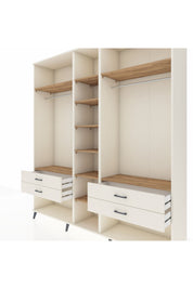 Hyperion Dolap 10 Raflı 4 Çekmeceli 2 Askılı 220x44x243 Aytaşı-Çam/Aytaşı