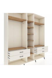 Hyperion Dolap 10 Raflı 4 Çekmeceli 2 Askılı 220x44x243 Aytaşı-Çam/Aytaşı