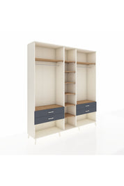 Hyperion Dolap 10 Raflı 4 Çekmeceli 2 Askılı 220x44x243 Aytaşı-Çam/Antrasit