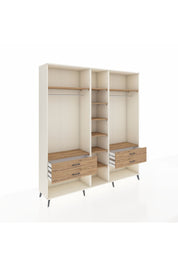 Hyperion Dolap 10 Raflı 4 Çekmeceli 2 Askılı 220x44x243 Aytaşı-Çam/Çam