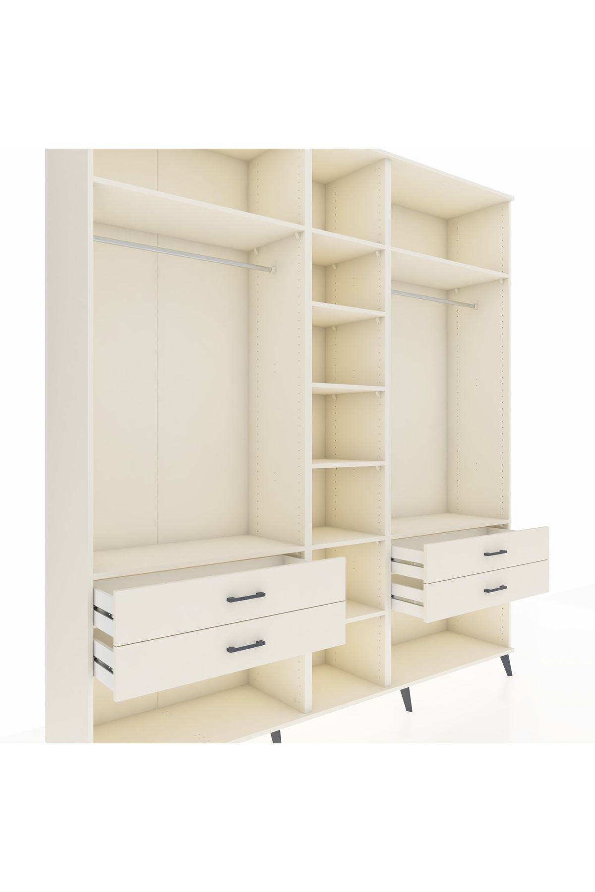 Hyperion Dolap 10 Raflı 4 Çekmeceli 2 Askılı 220x44x243 Aytaşı-Aytaşı/Aytaşı
