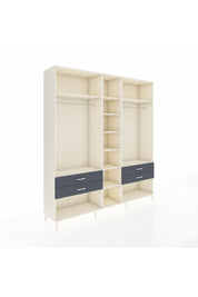 Hyperion Dolap 10 Raflı 4 Çekmeceli 2 Askılı 220x44x243 Aytaşı-Aytaşı/Antrasit