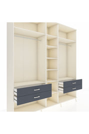 Hyperion Dolap 10 Raflı 4 Çekmeceli 2 Askılı 220x44x243 Aytaşı-Aytaşı/Antrasit