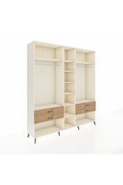 Hyperion Dolap 10 Raflı 4 Çekmeceli 2 Askılı 220x44x243 Aytaşı-Aytaşı/Çam