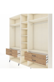 Hyperion Dolap 10 Raflı 4 Çekmeceli 2 Askılı 220x44x243 Aytaşı-Aytaşı/Çam