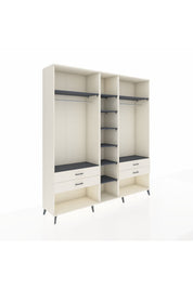 Hyperion Dolap 10 Raflı 4 Çekmeceli 2 Askılı 220x44x243 Aytaşı-Antrasit/Aytaşı