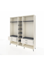 Hyperion Dolap 10 Raflı 4 Çekmeceli 2 Askılı 220x44x243 Aytaşı-Antrasit/Aytaşı