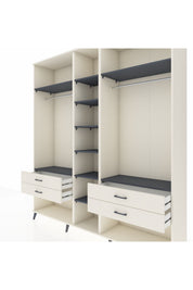 Hyperion Dolap 10 Raflı 4 Çekmeceli 2 Askılı 220x44x243 Aytaşı-Antrasit/Aytaşı