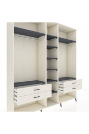 Hyperion Dolap 10 Raflı 4 Çekmeceli 2 Askılı 220x44x243 Aytaşı-Antrasit/Aytaşı