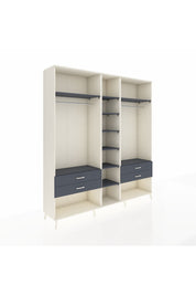 Hyperion Dolap 10 Raflı 4 Çekmeceli 2 Askılı 220x44x243 Aytaşı-Antrasit/Antrasit