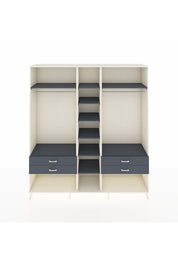 Hyperion Dolap 10 Raflı 4 Çekmeceli 2 Askılı 220x44x243 Aytaşı-Antrasit/Antrasit