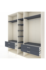 Hyperion Dolap 10 Raflı 4 Çekmeceli 2 Askılı 220x44x243 Aytaşı-Antrasit/Antrasit