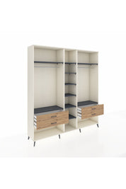 Hyperion Dolap 10 Raflı 4 Çekmeceli 2 Askılı 220x44x243 Aytaşı-Antrasit/Çam