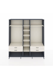 Hyperion Dolap 10 Raflı 4 Çekmeceli 2 Askılı 220x44x243 Antrasit-Aytaşı/Aytaşı