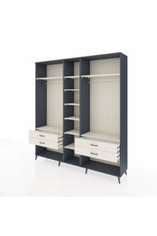 Hyperion Dolap 10 Raflı 4 Çekmeceli 2 Askılı 220x44x243 Antrasit-Aytaşı/Aytaşı