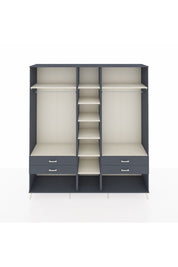 Hyperion Dolap 10 Raflı 4 Çekmeceli 2 Askılı 220x44x243 Antrasit-Aytaşı/Antrasit