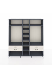 Hyperion Dolap 10 Raflı 4 Çekmeceli 2 Askılı 220x44x243 Antrasit-Antrasit/Aytaşı