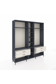 Hyperion Dolap 10 Raflı 4 Çekmeceli 2 Askılı 220x44x243 Antrasit-Antrasit/Aytaşı