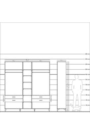 Hyperion Dolap 10 Raflı 4 Çekmeceli 2 Askılı 220x44x243 - S553M010V20B