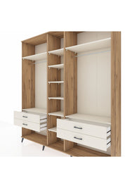 Hyperion Dolap 10 Raflı 4 Çekmeceli 2 Askılı 220x44x243 Çam-Aytaşı/Aytaşı