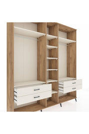 Hyperion Dolap 10 Raflı 4 Çekmeceli 2 Askılı 220x44x243 Çam-Aytaşı/Aytaşı