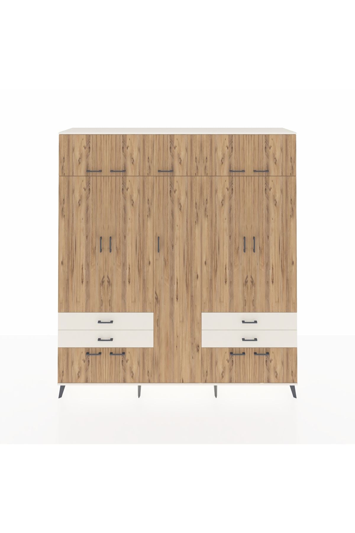 Hyperion Dolap 12 Raflı 4 Çekmeceli 2 Askılı 220x44x243 - S553M011V01B