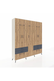 Hyperion Dolap 12 Raflı 4 Çekmeceli 2 Askılı 220x44x243 - S553M011V02B