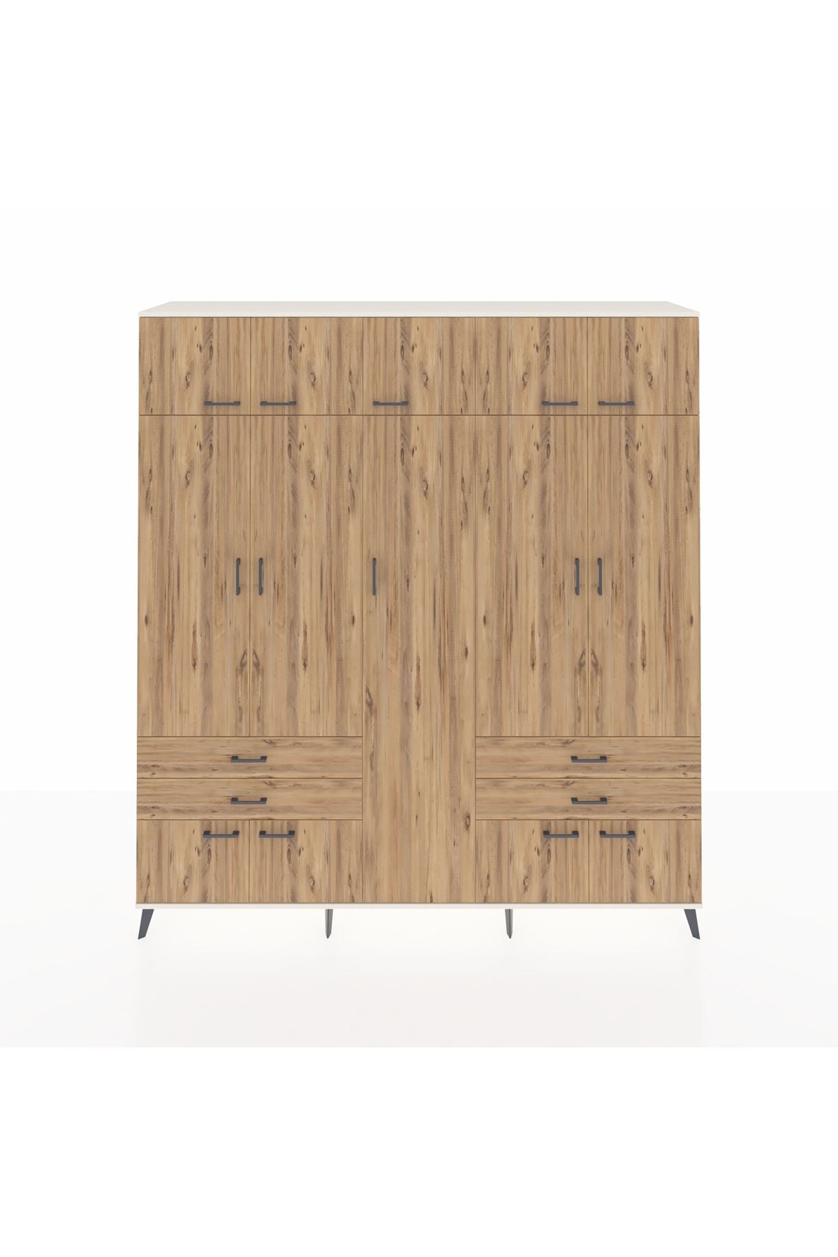 Hyperion Dolap 12 Raflı 4 Çekmeceli 2 Askılı 220x44x243 - S553M011V03B