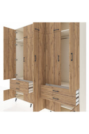 Hyperion Dolap 12 Raflı 4 Çekmeceli 2 Askılı 220x44x243 - S553M011V03B